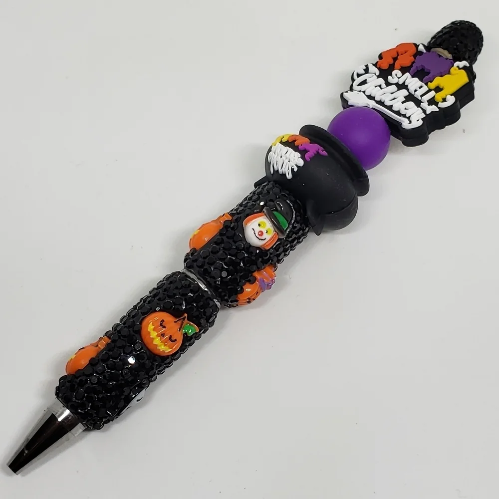 Handmade Halloween Hocus Pocus Beaded Silicone Focal Bead Pen